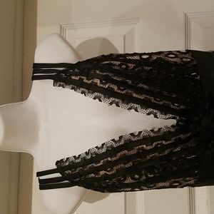 NWT Women's Marc Bouwer Glamit Black Lace and Silk Cocktail Dress - Size 2